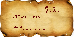 Tápai Kinga névjegykártya