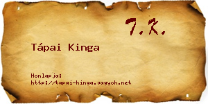 Tápai Kinga névjegykártya
