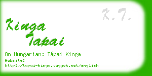 kinga tapai business card